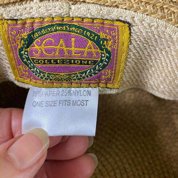Scala sun hat Cleo paper braid Tan Wide-Brim Hat - Picture 6 of 7